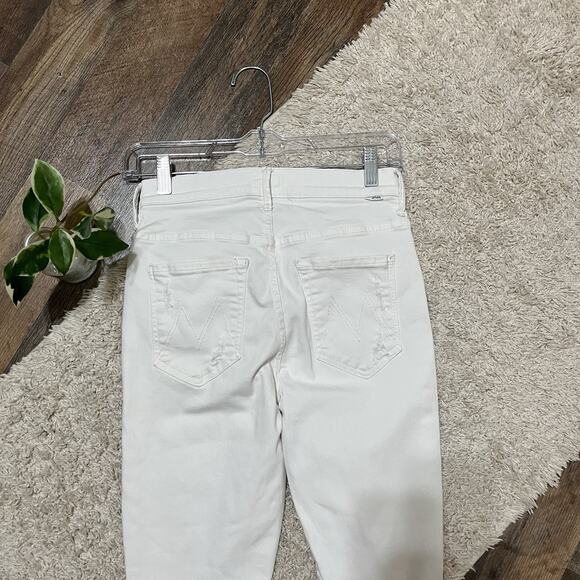 MOTHER Little Miss Innocent Stunner Raw Step Hem Fray Distressed Skinny Jeans - Picture 6 of 9